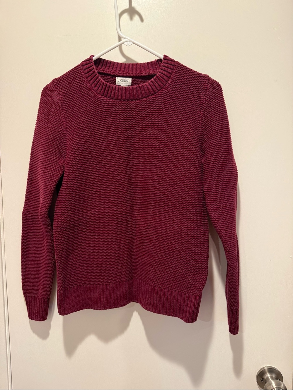 J. Crew Maroon Knit Crewneck Sweater